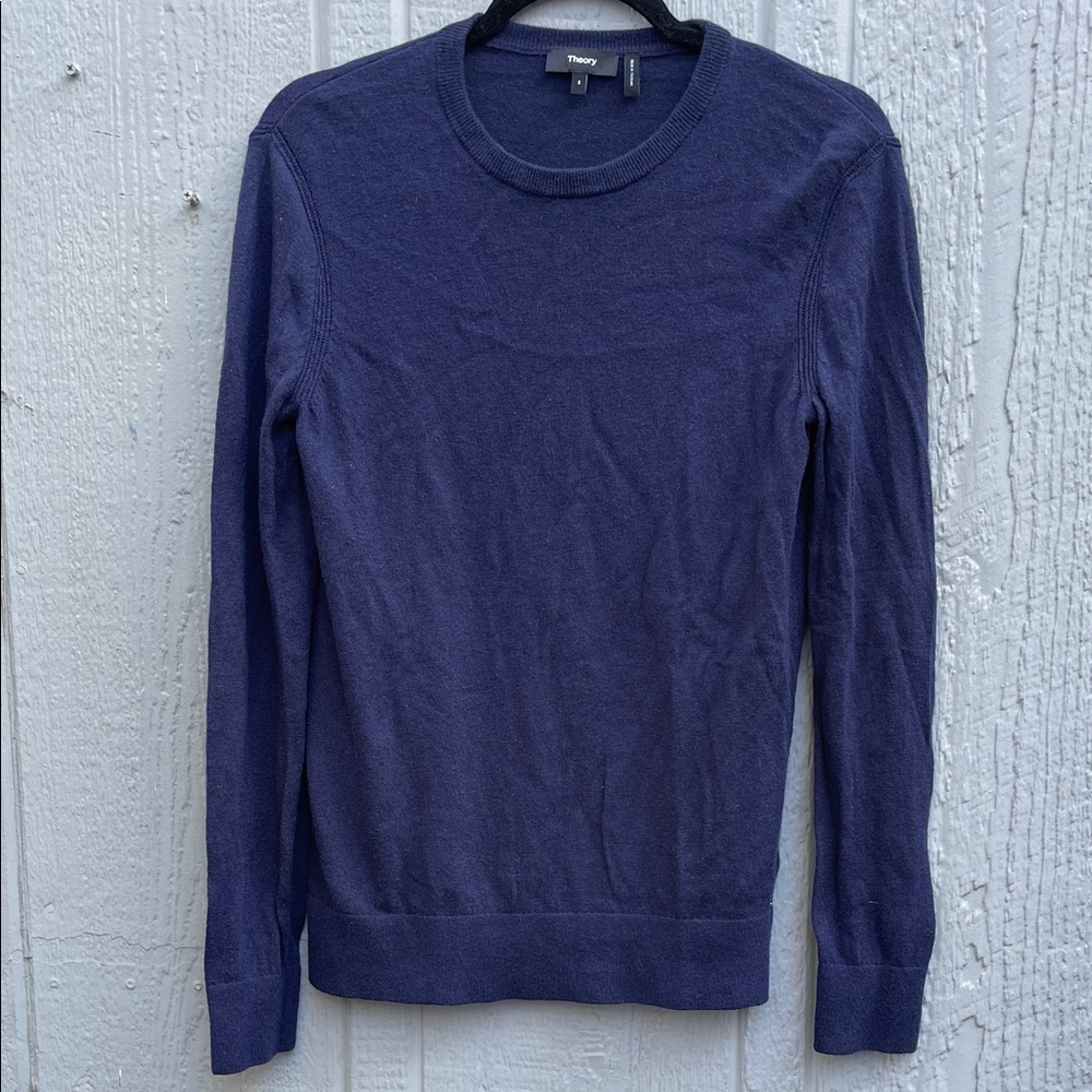Theory Men’s Deep Blue Merino Wool Knit sweater